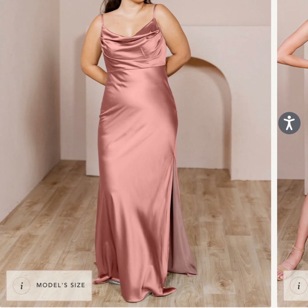 Revelry Skye Satin Dress - Desert Rose